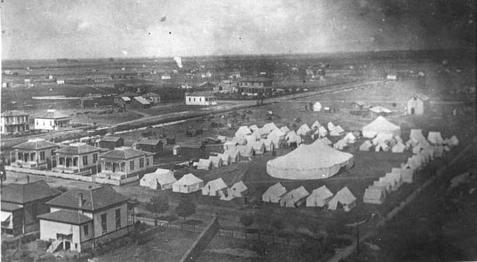 #48 Adventist camp at P and Mariposa streets, Fresno, California, 1890