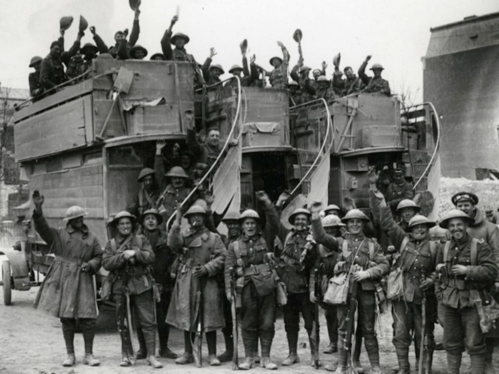 London Buses that Were Used to Transport British Soldiers to the Western Front During WWI WWI