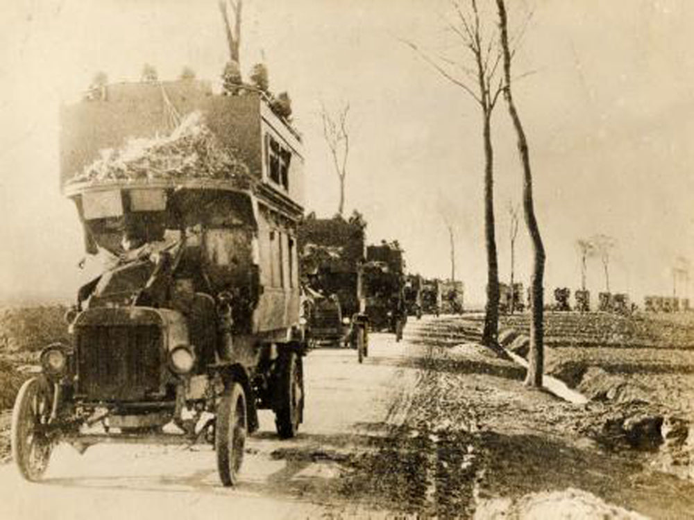 London Buses that Were Used to Transport British Soldiers to the Western Front During WWI WWI