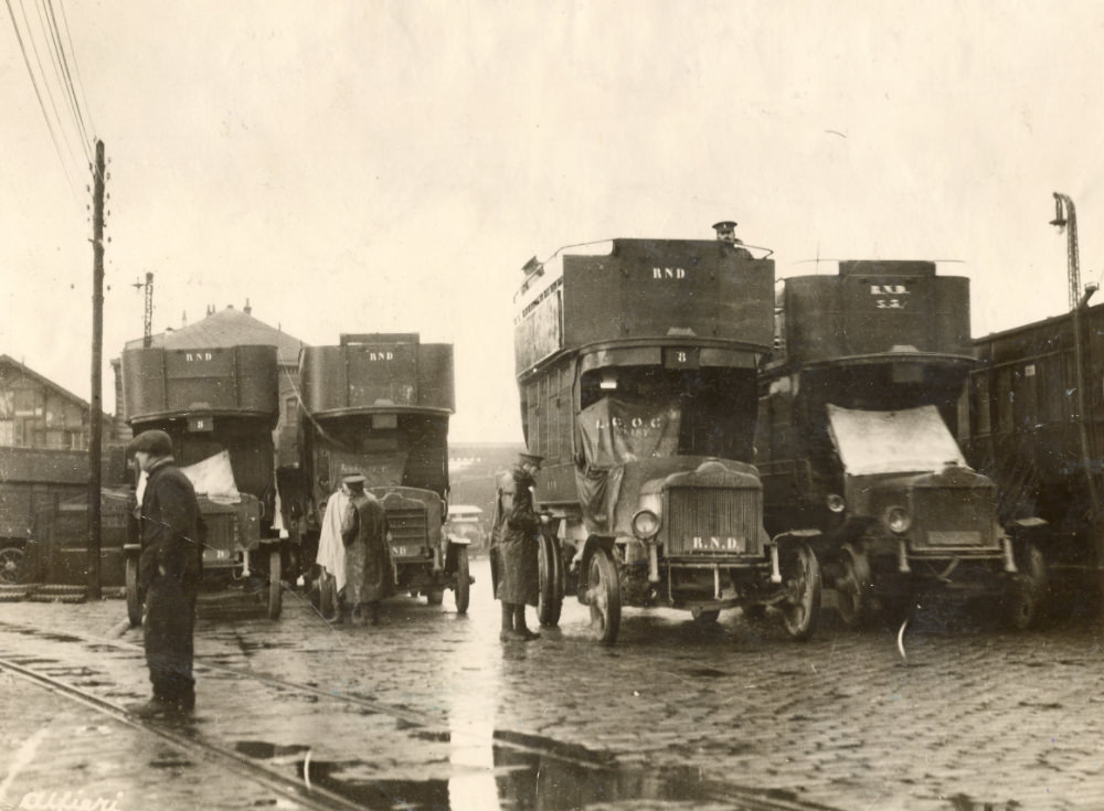 London Buses that Were Used to Transport British Soldiers to the Western Front During WWI WWI