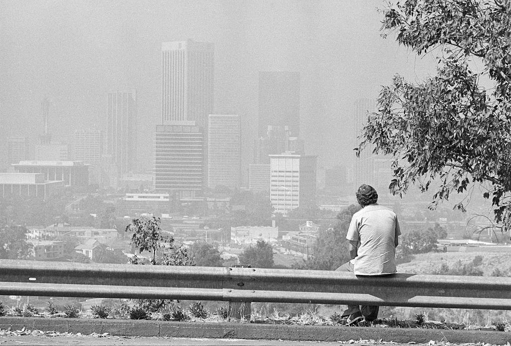#136 Man Seated, Looking at Smoggy Los Angeles