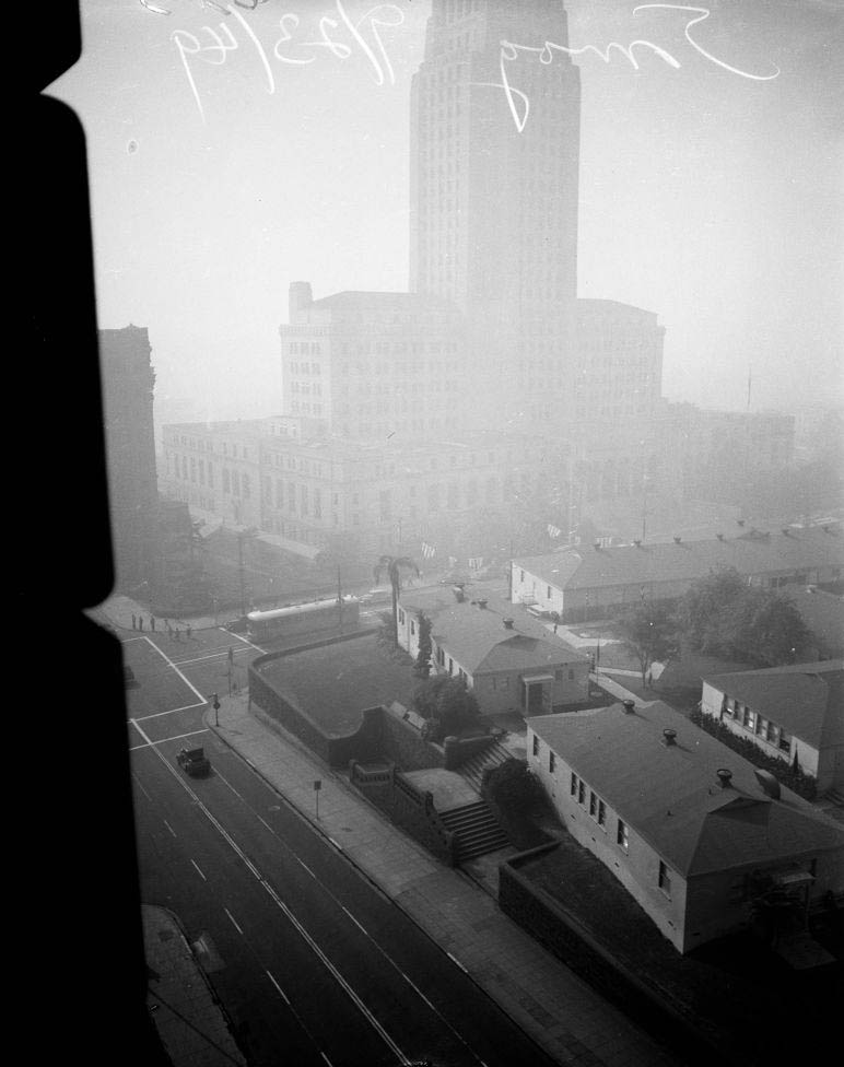 #28 Smog east of City Hall from 25th floor, City Hall, From 8th floor, City Hall, 1949