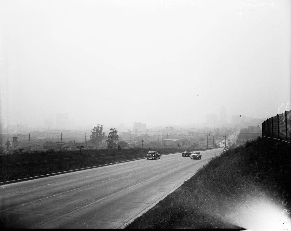 #30 Smog east of City Hall, 1949