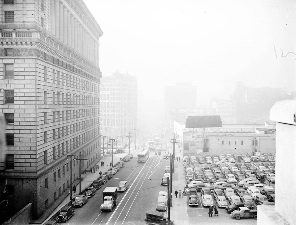 #46 View from Fort Moore Hill (South toward Broadway), 1949
