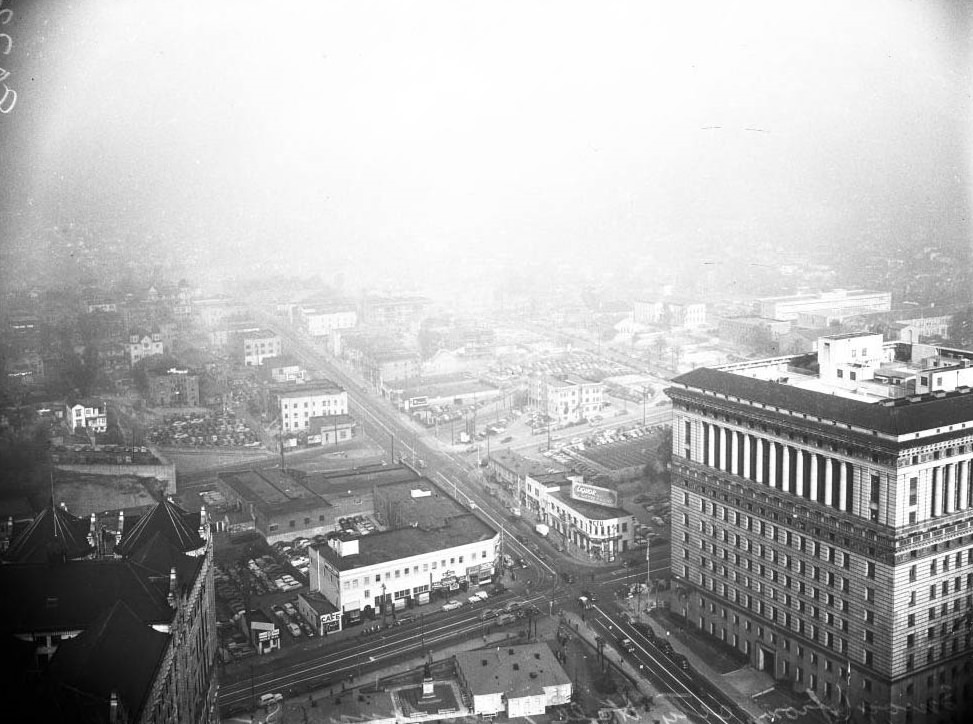 #47 View from Fort Moore Hill (South toward Broadway), 1949