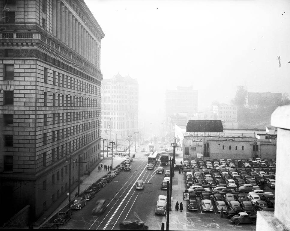 #48 View from Fort Moore Hill (South toward Broadway), 1949