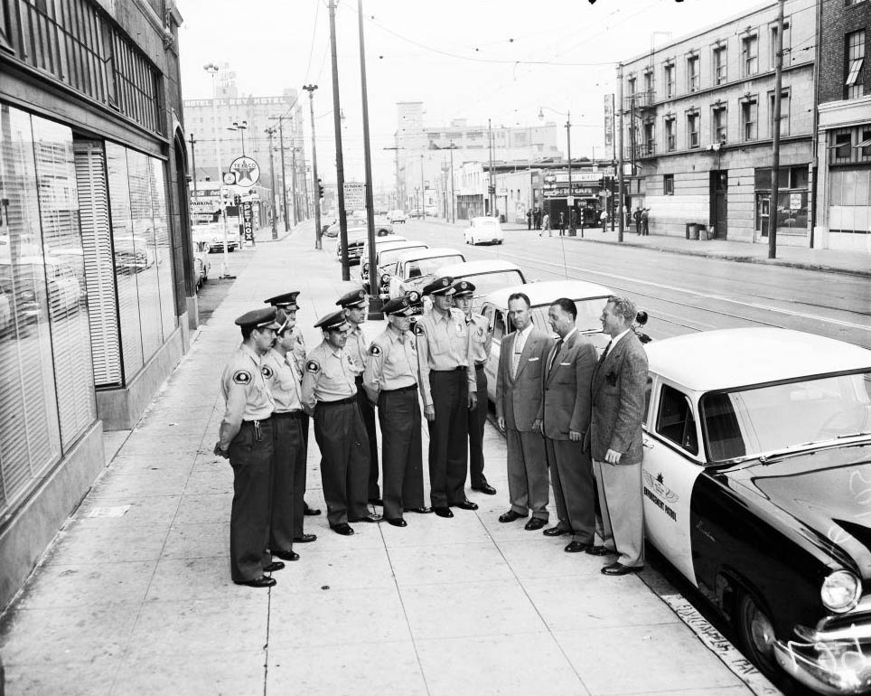 #75 Fuller’s men in connection with smog, 1955