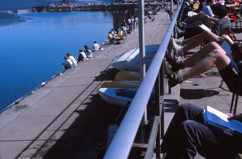 #38 Enjoying Spring Sunshine at Union Terrace, UW Madison, March 1987