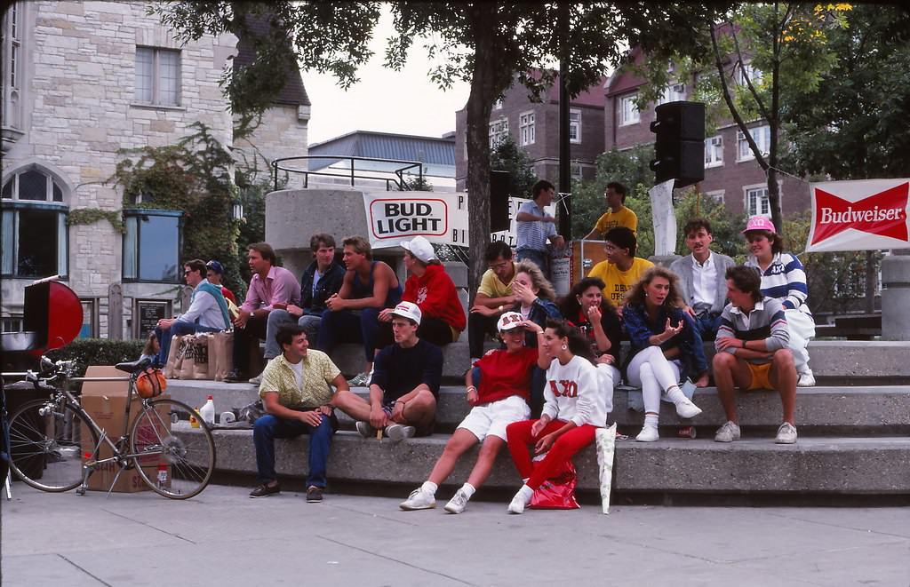 #22 UW Students fall 1986 Library Mall, Madison, WI.