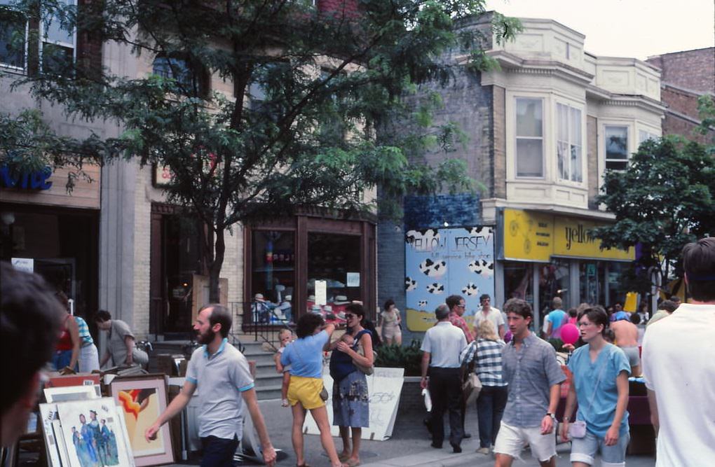 #50 State Street, Madison during Maxwell Street Days Sale July 13, 1985