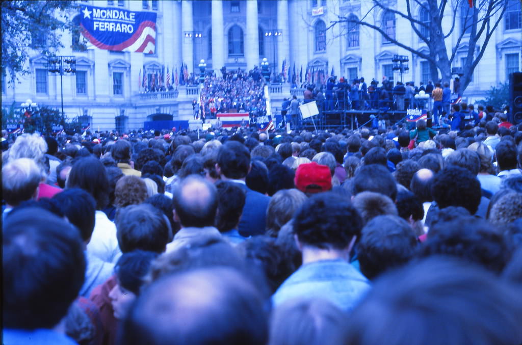 #26 Mondale-Ferraro Rally, Fall 1984 at Wisconsin State Capitol, 1980s