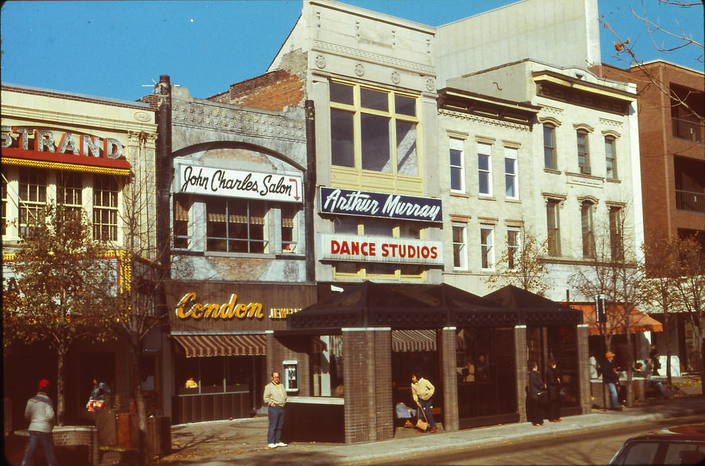#2 Shops along Capitol Square, Madison, fall 1984