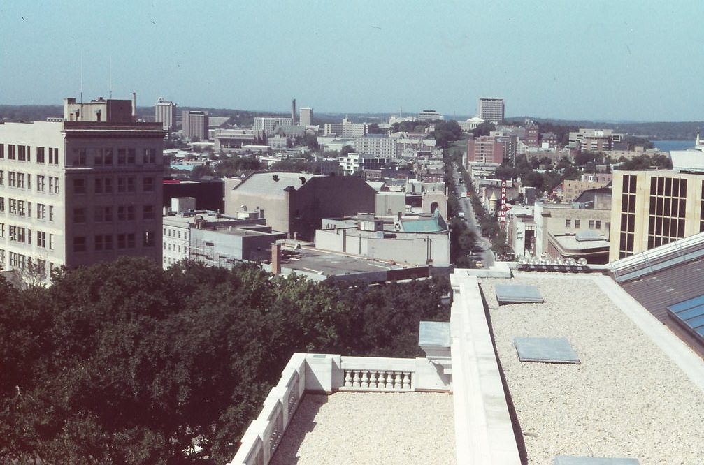 #87 Looking up State Street to UW Campus from State Capitol, Madison September 1984