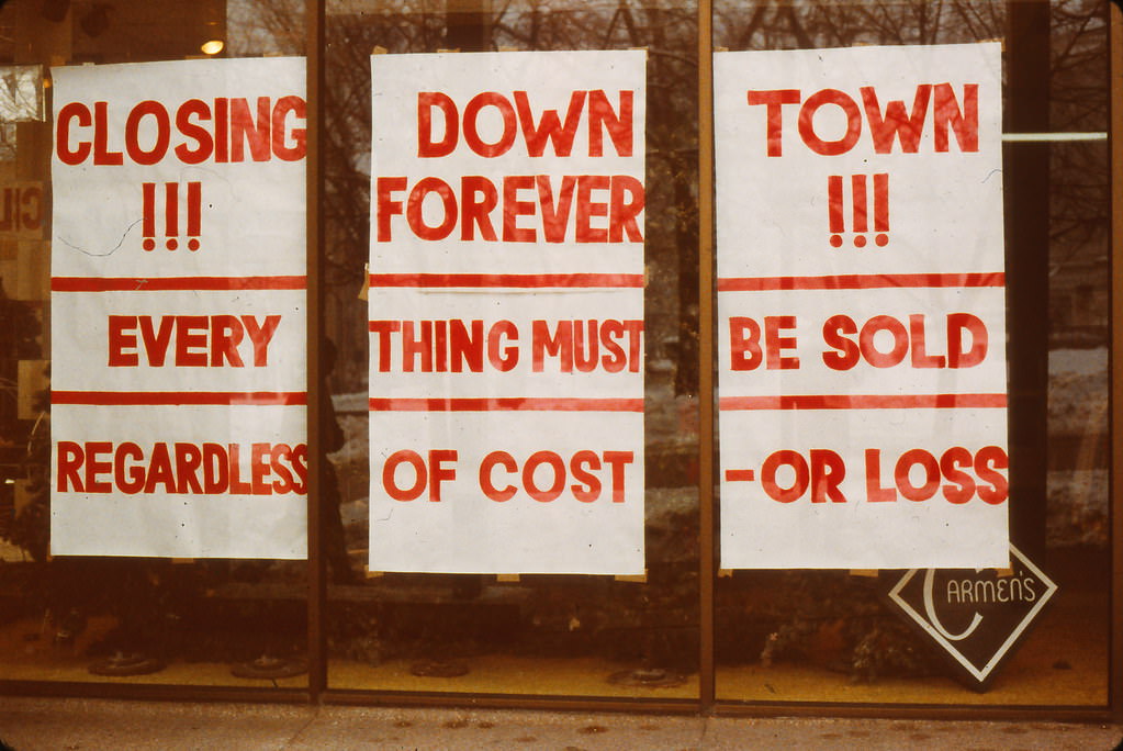 #93 Closing Store, Capitol Square, Madison, 1985