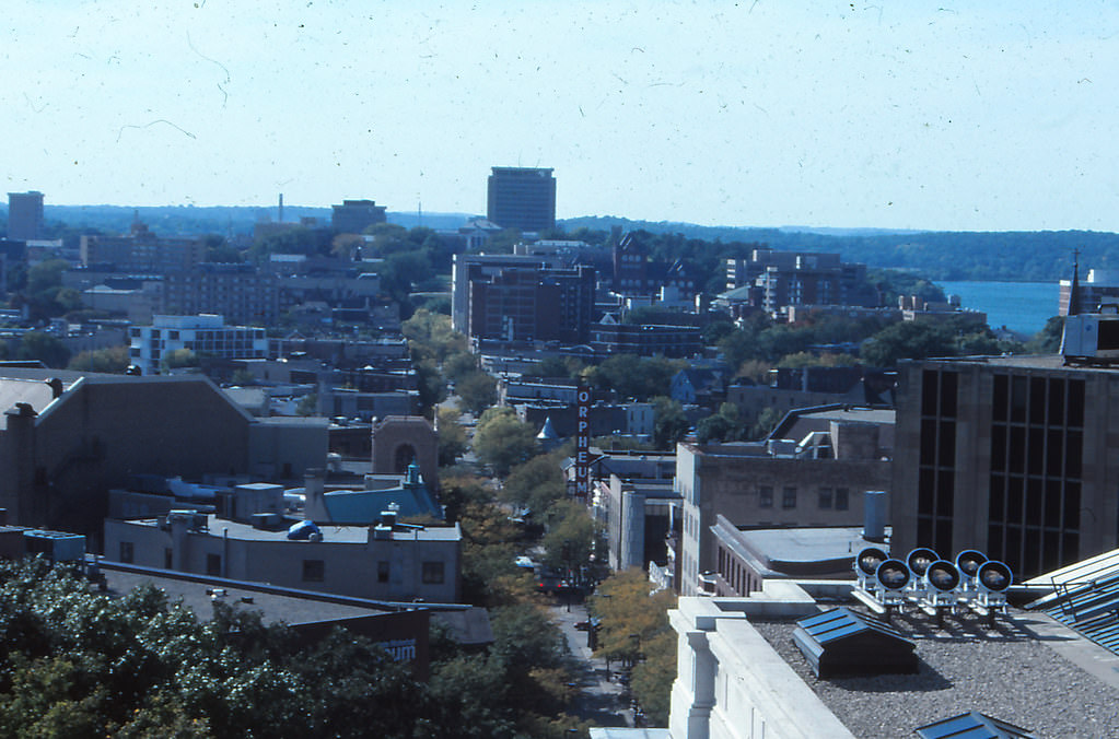 #56 Looking up State Street from Capitol, Madison, September 1997