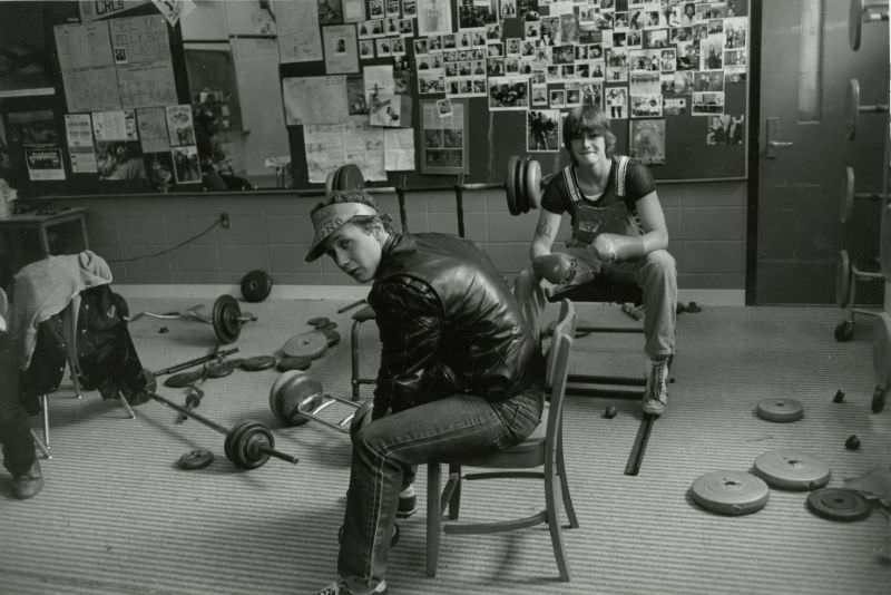 #69 Two teenagers in a makeshift gym