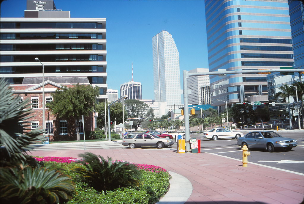 #19 Looking north to downtown Miami from Brickell Avenue, 1990s