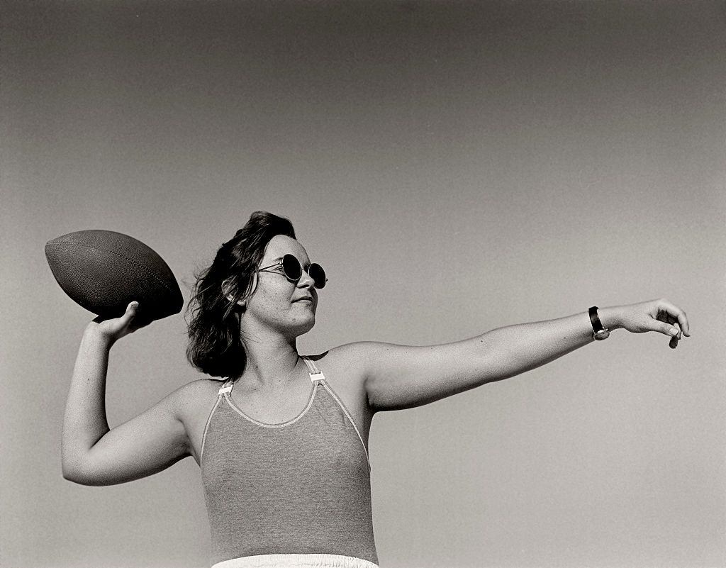 #44 Female American footballer, Miami Beach, Florida.