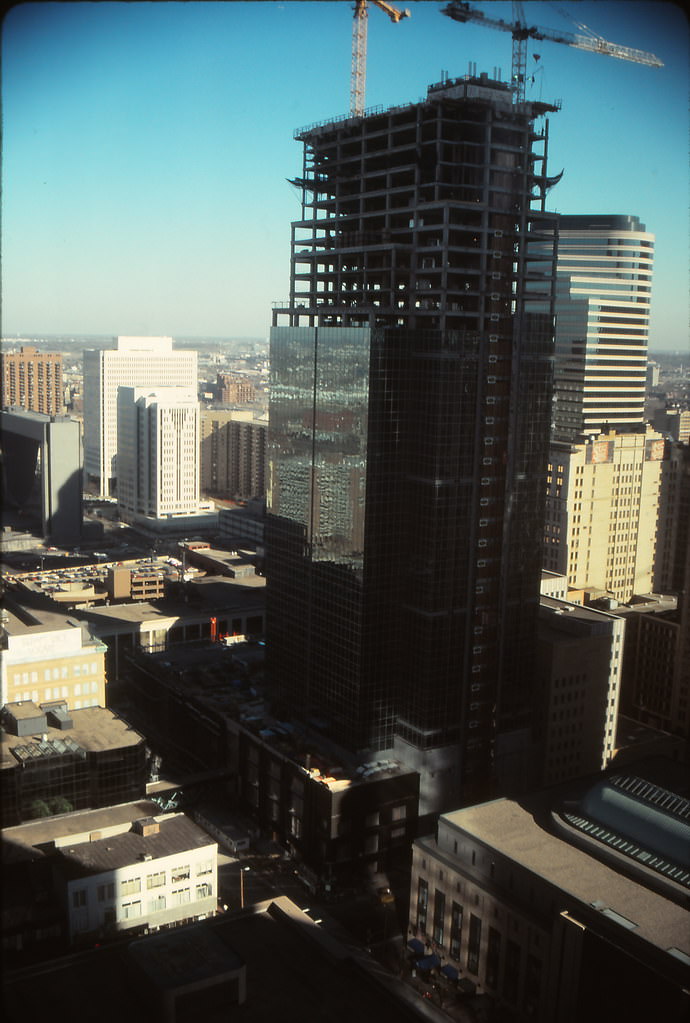 #66 Looking down 7th Street from Plaza VII, Minneapolis, Nov 1990