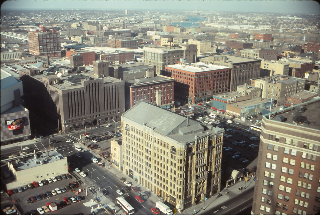 #69 The Holiday Inn Minneapolis with the Holidome, 13th & Nicollet, Minneapolis Convention Center in middle of photo, Nov 1990