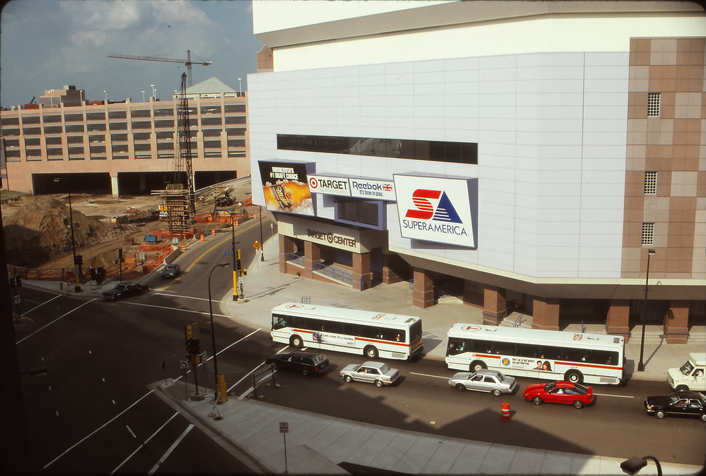 #90 Target Center and 6th Street Garage from 7th Street Garage, August 1991