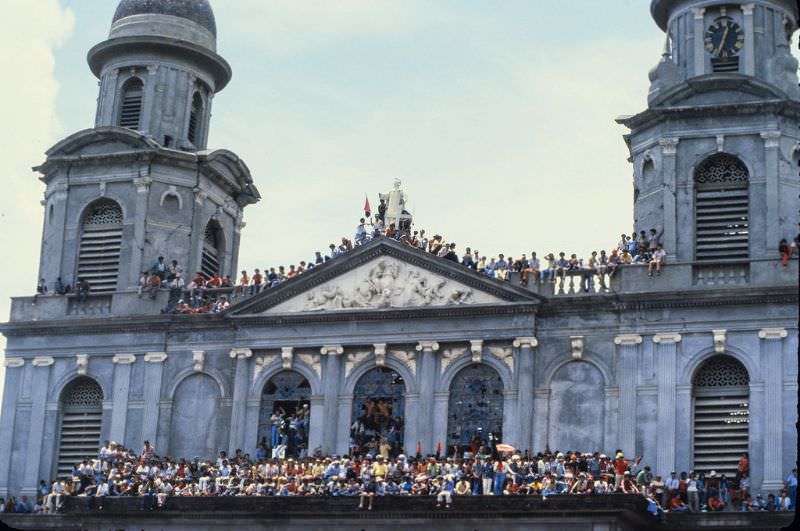 #50 Sandinistas welcomed in Managua, Nicaragua, July 1979