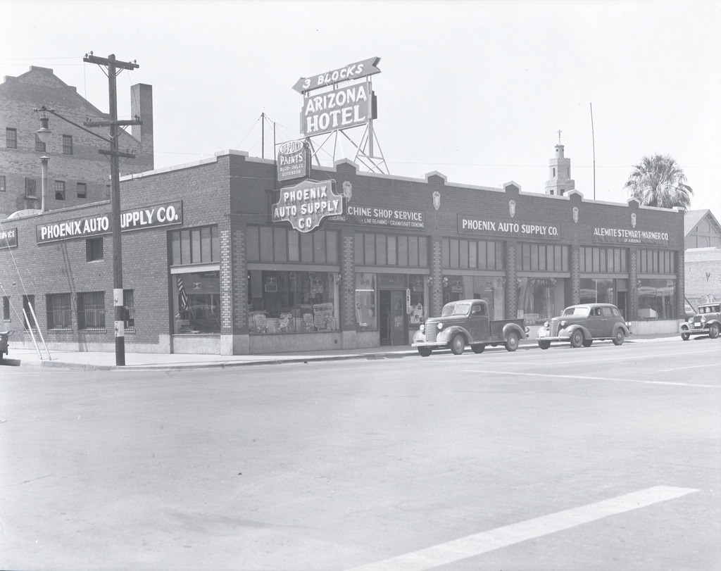 #89 Phoenix Auto Supply Store Building Exterior, Phoenix, 1940