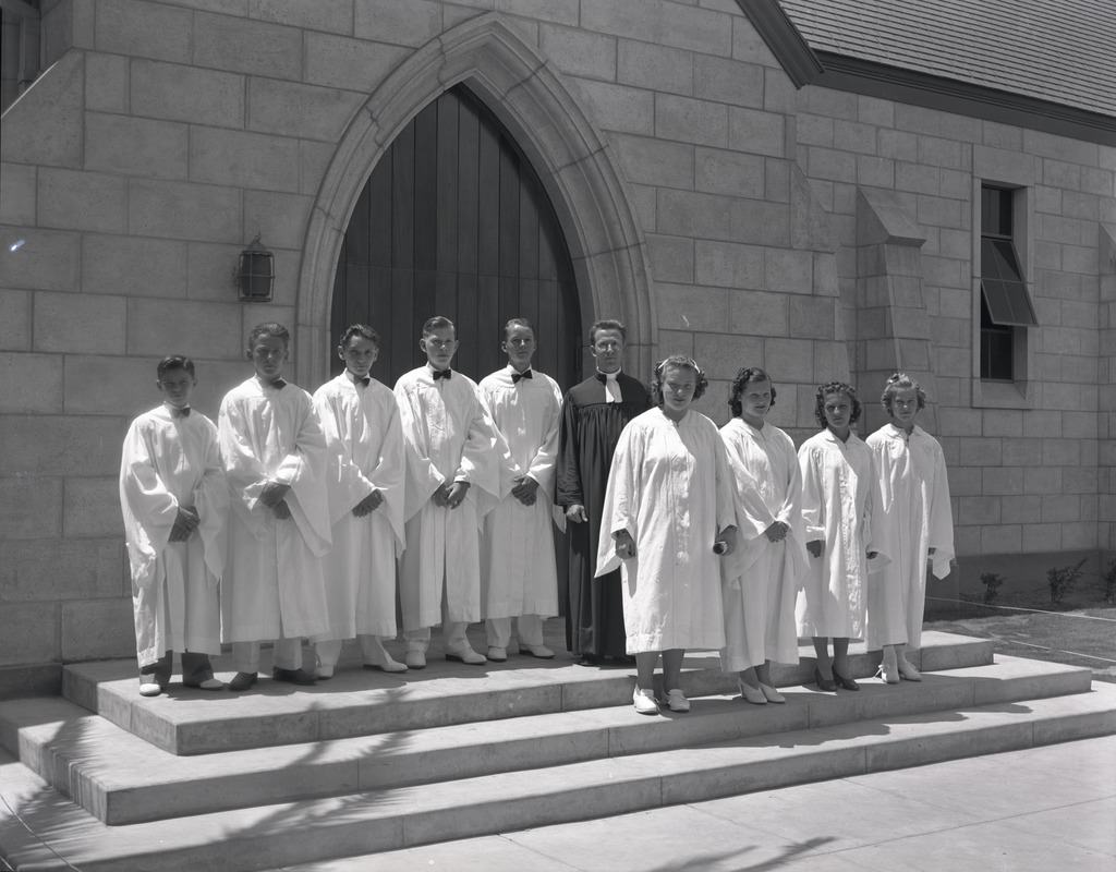 #98 Zion Lutheran Church Choir in Front of Church Building, Phoenix, 1940