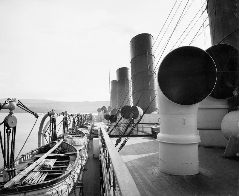 View from Aquitania’s flying bridge.