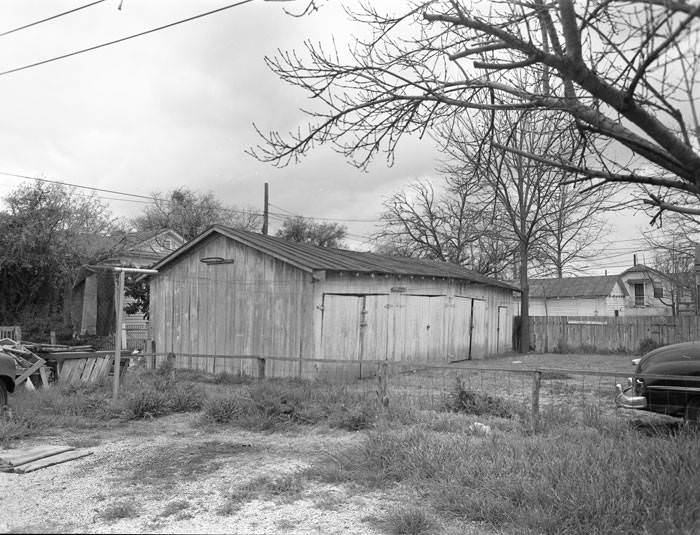 #93 Garage behind the Frank Teich House, 620 Goliad Street, New City Block 703, 1965