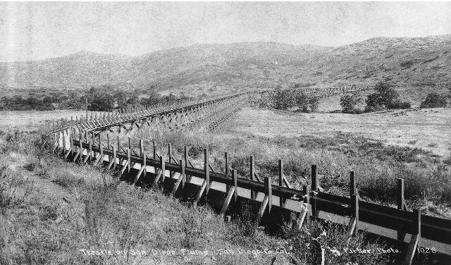 #3 Water flowing through a flume in the San Diego backcountry, 1895
