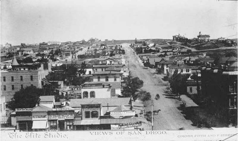 #51 San Diego from Sixth and E Street looking north Sherriff, J.A. (John Alexander), 1828-1903