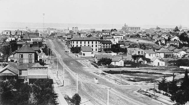 #53 Downtown San Diego looking west from 18th and Market Street, 1890