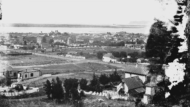 #96 Downtown San Diego looking northwest toward Point Loma, 1890