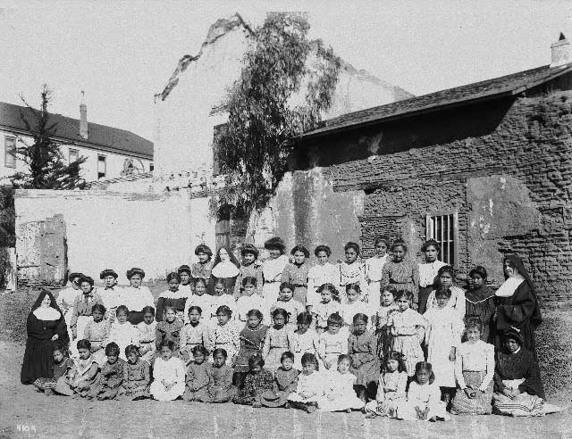 #37 Native American students and nuns at the Mission San Diego de Alcala, 1895