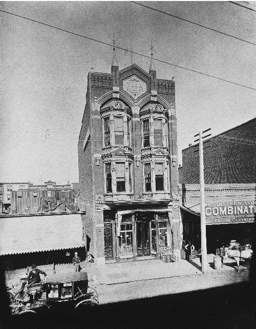 #2 The exterior of the Yuma Building at 631 Fifth Street, between G Street and Market Street, 1891