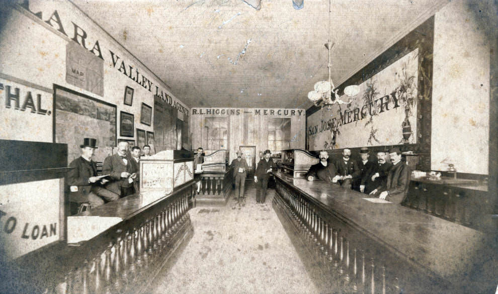 #38 San Jose Mercury newspaper office, 1890.