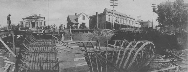 #7 B Street Bridge – Construction- East View, 1890’s