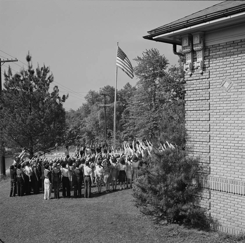 #30 School children pledging their allegiance to the flag, 1942