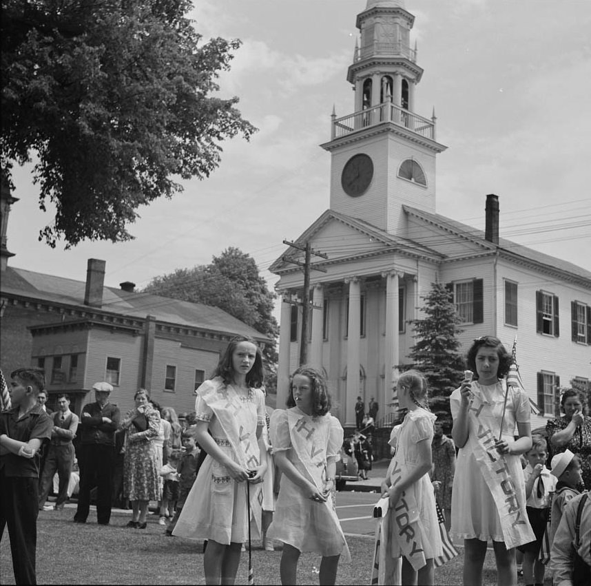 #71 Southington school children staging a patriotic demonstration, 1942