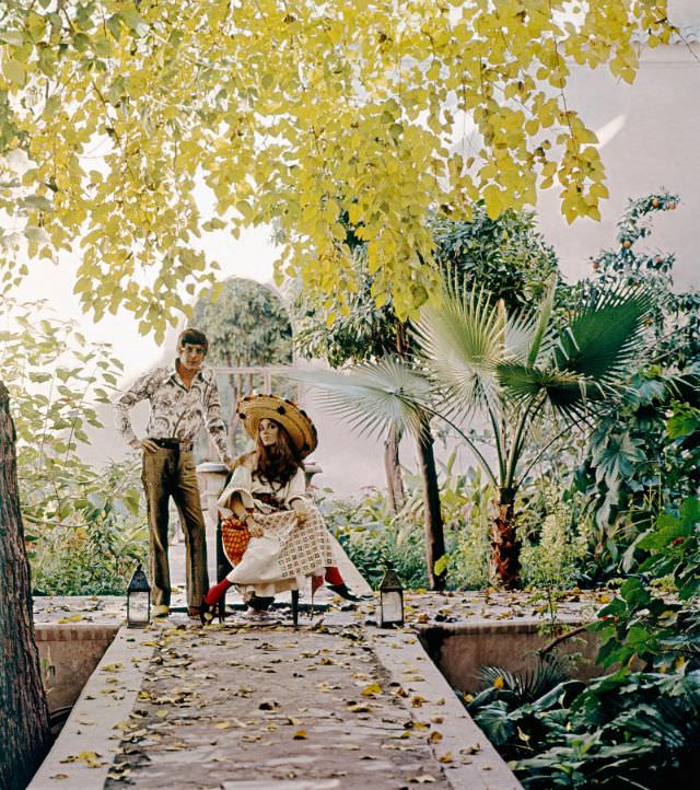#1 Paul and Talitha Getty in their garden in Marrakesh, Morocco, January 15, 1970