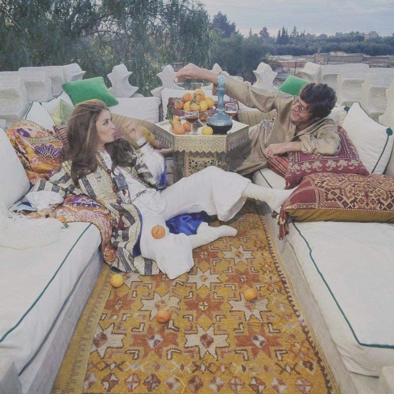 #5 Paul and Talitha Getty on their roof terrace in Marrkesh, Morocco, January 15, 1970