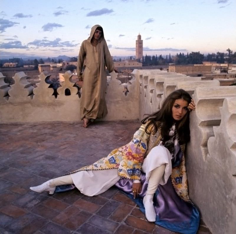 #8 Paul Getty Jr and Talitha Getty on the terrace of their holiday home in Marrakesh, Morocco, January 15, 1970
