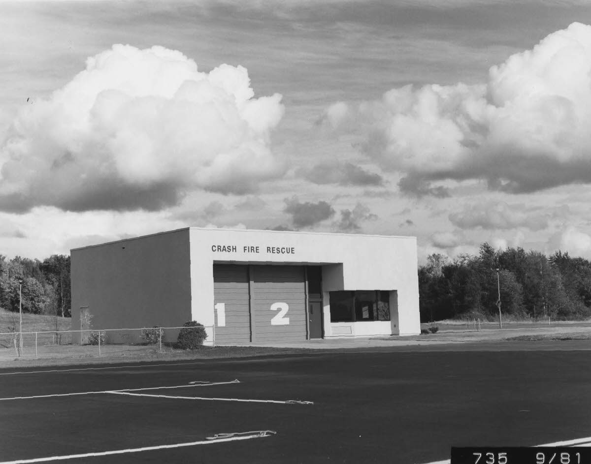 #122 Bellingham International Airport Fire Station from the front, September 1981