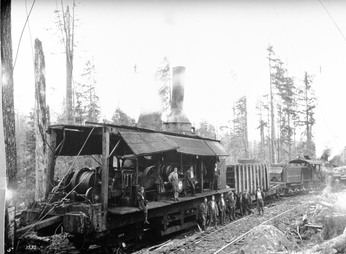#52 3 Truck Shay Locomotive #5 & Willamette Tree Rig Skidder