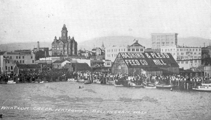#21 View across Whatcom creek waterway, 1920s