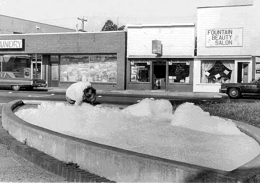 #94 Soaping the fountain in the fountain district has been a common prank across the years.