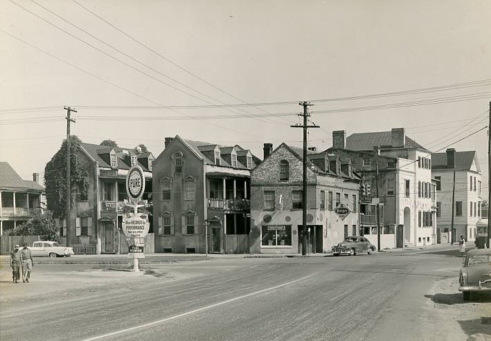 #90 The Three Sisters and the Intersection of Calhoun and East Bay Streets, 1963