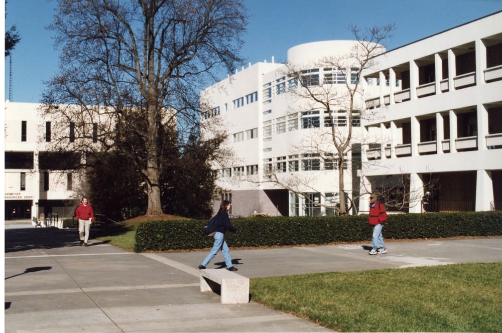 #8 The LRC, Giles, and Kratt taken from the quad, 1980s