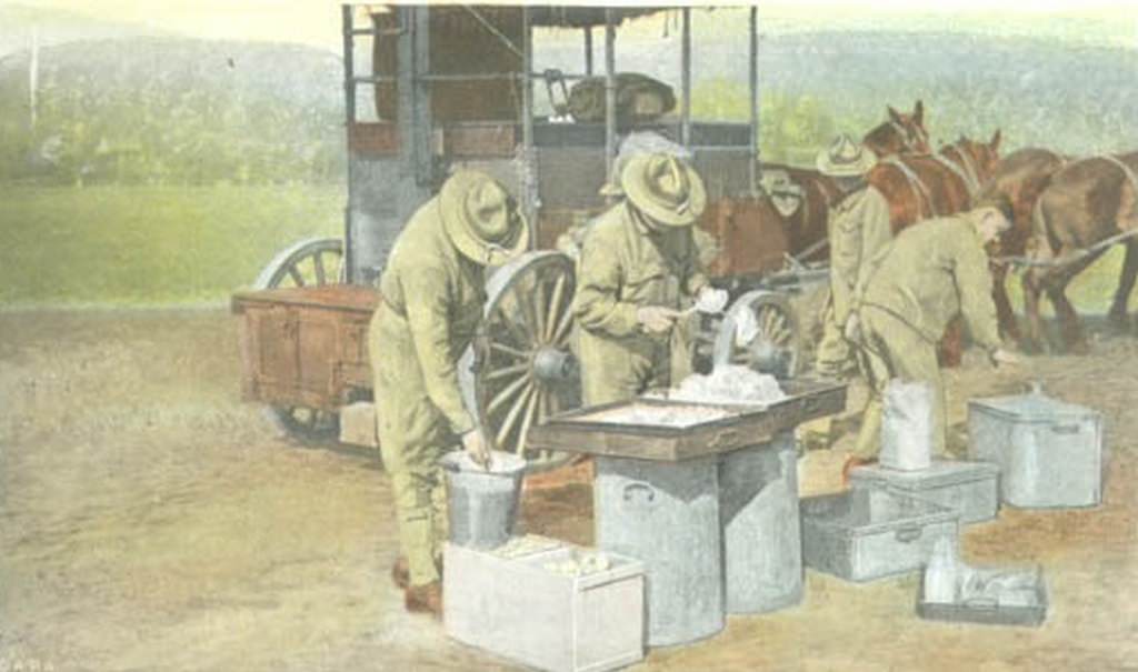 #55 Camp Greene mess line, 1918